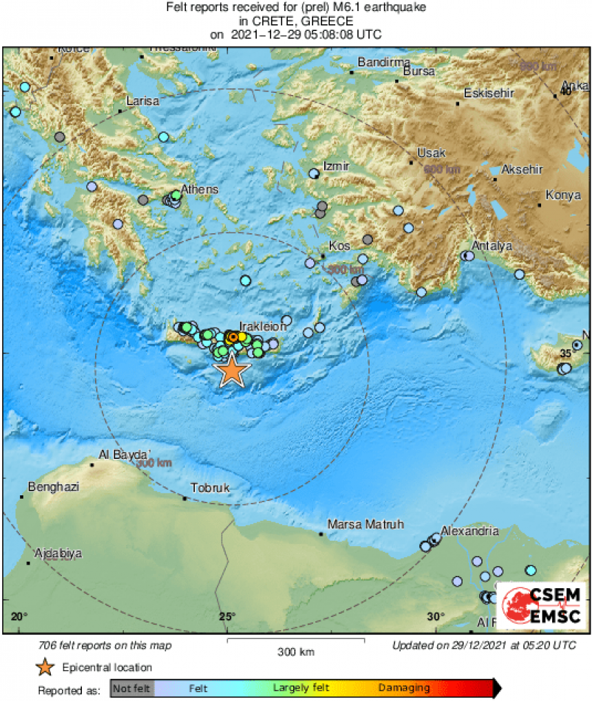 Rano jutros snažan zemljotres pogodio Grčku
