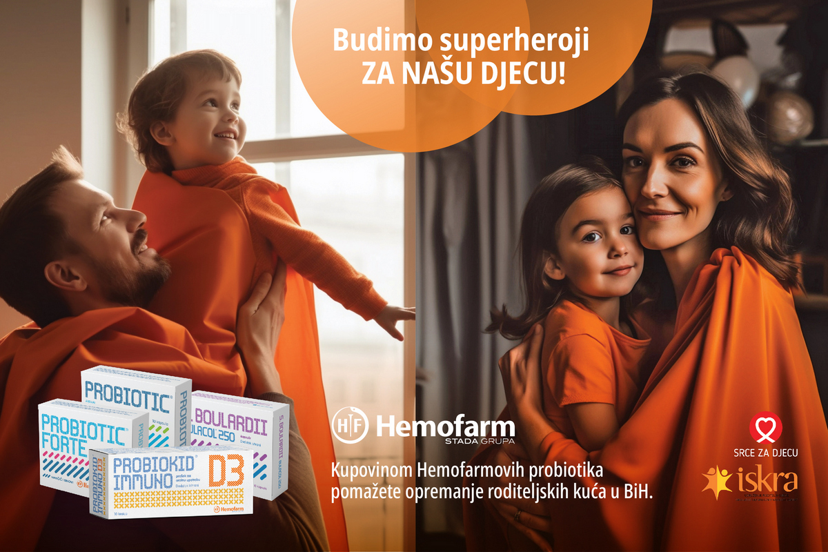 Dio novca od prodaje probiotika Hemofarm izdvaja za podršku roditeljskim kućama u BiH