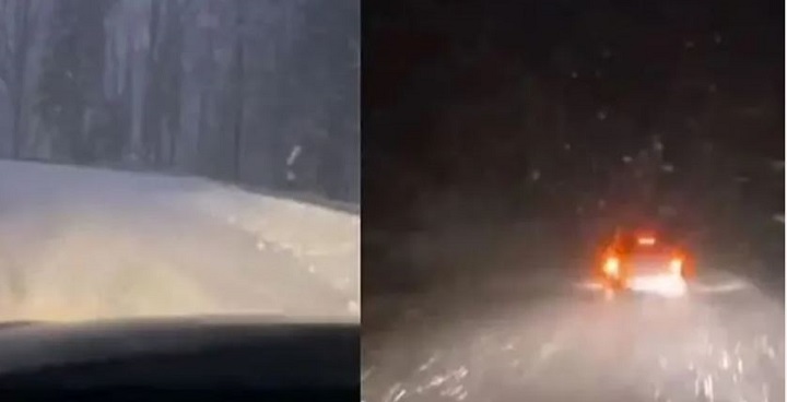Kolaps saobraćaja preko Romanije, kamion zaglavljeni u snijegu