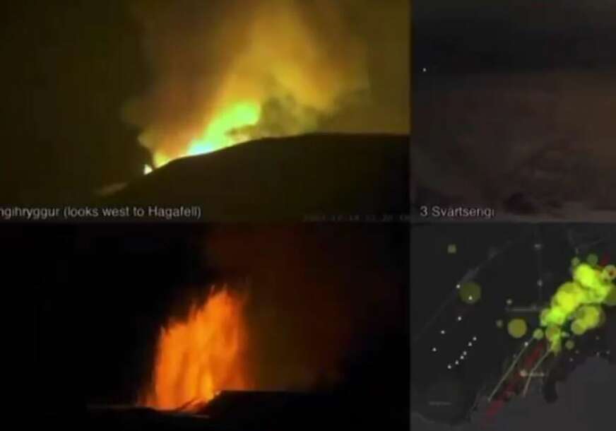 Prvi snimci erupcije vulkana na Islandu: Lava šiklja kao iz kabla, nebo crveno, dim i pepeo kuljaju na sve strane