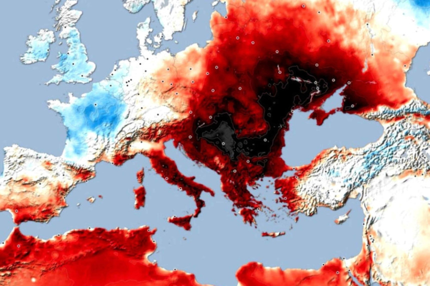 Zastrašujuća mapa pokazuje kako se Balkan prži