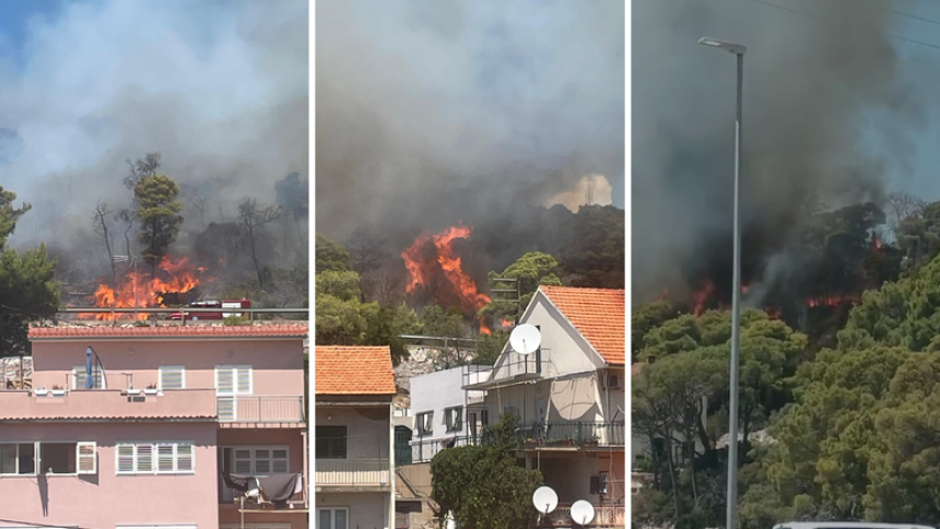 Gori u Šibeniku, vatra se širi ka kućama (VIDEO)