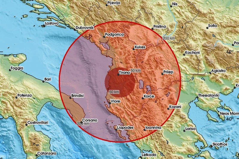 Snažan zemljotres magnitude 4,0 pogodio Albaniju: Epicentar na jugu zemlje