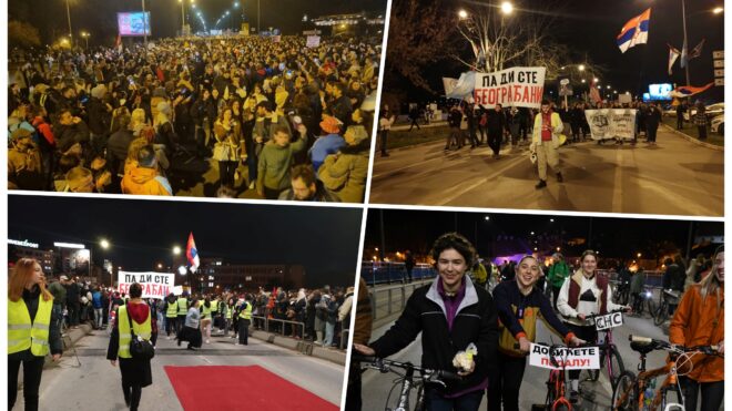 Uz himnu „Bože pravde“ studenti ulaze u Novi Sad: Na Varadinskom mostu čeka ih crveni tepih i hiljade građana