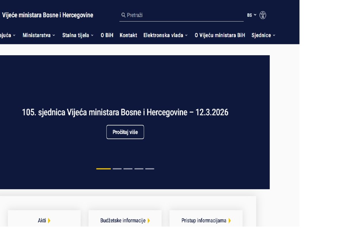 Savjet ministara BiH osniva portal