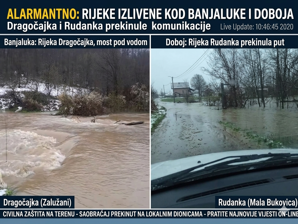 RIJEKE PRIJETE SJEVERU SRPSKE: Izlivanja u okolini Banjaluke i Doboja