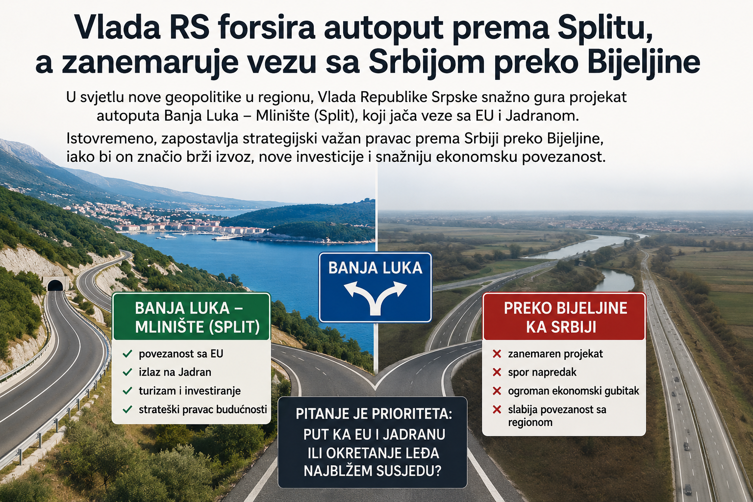 Balkan između Jadrana i Srbije: Kuda vodi saobraćajna geopolitika Republike Srpske?